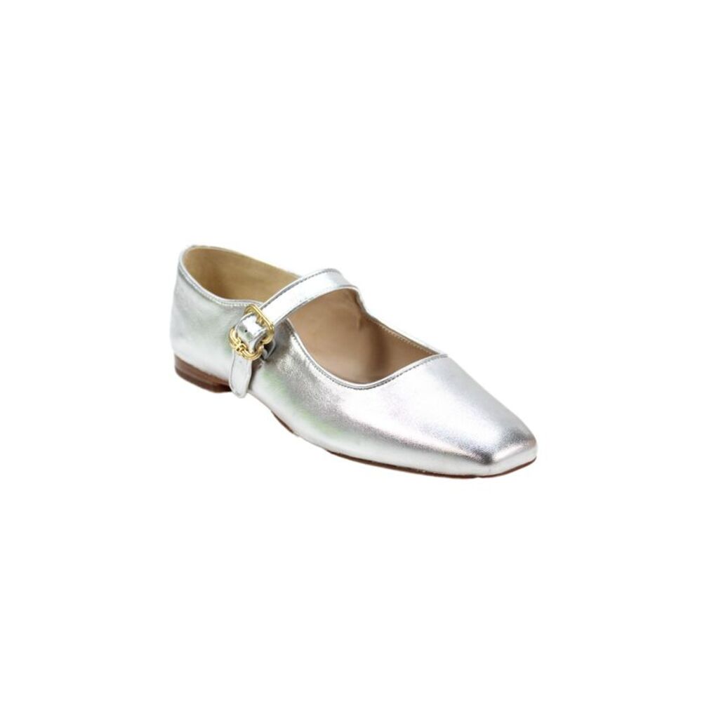 Sam Edelman Womens Metallic Leather Mary Jane Flats Silver Size 10